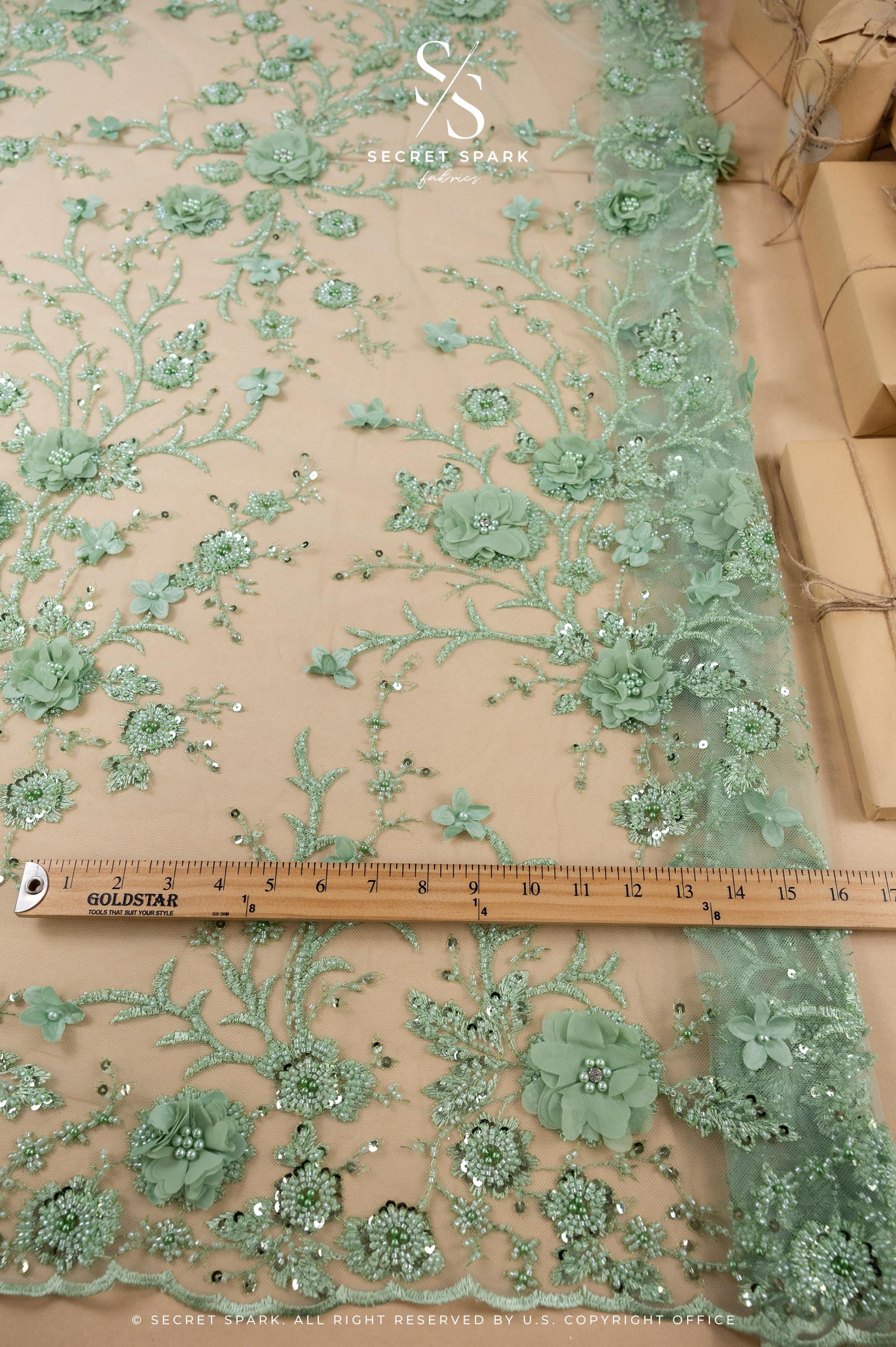 Blossom Dream - Spirit Green 3D Floral Lace - Photo 6