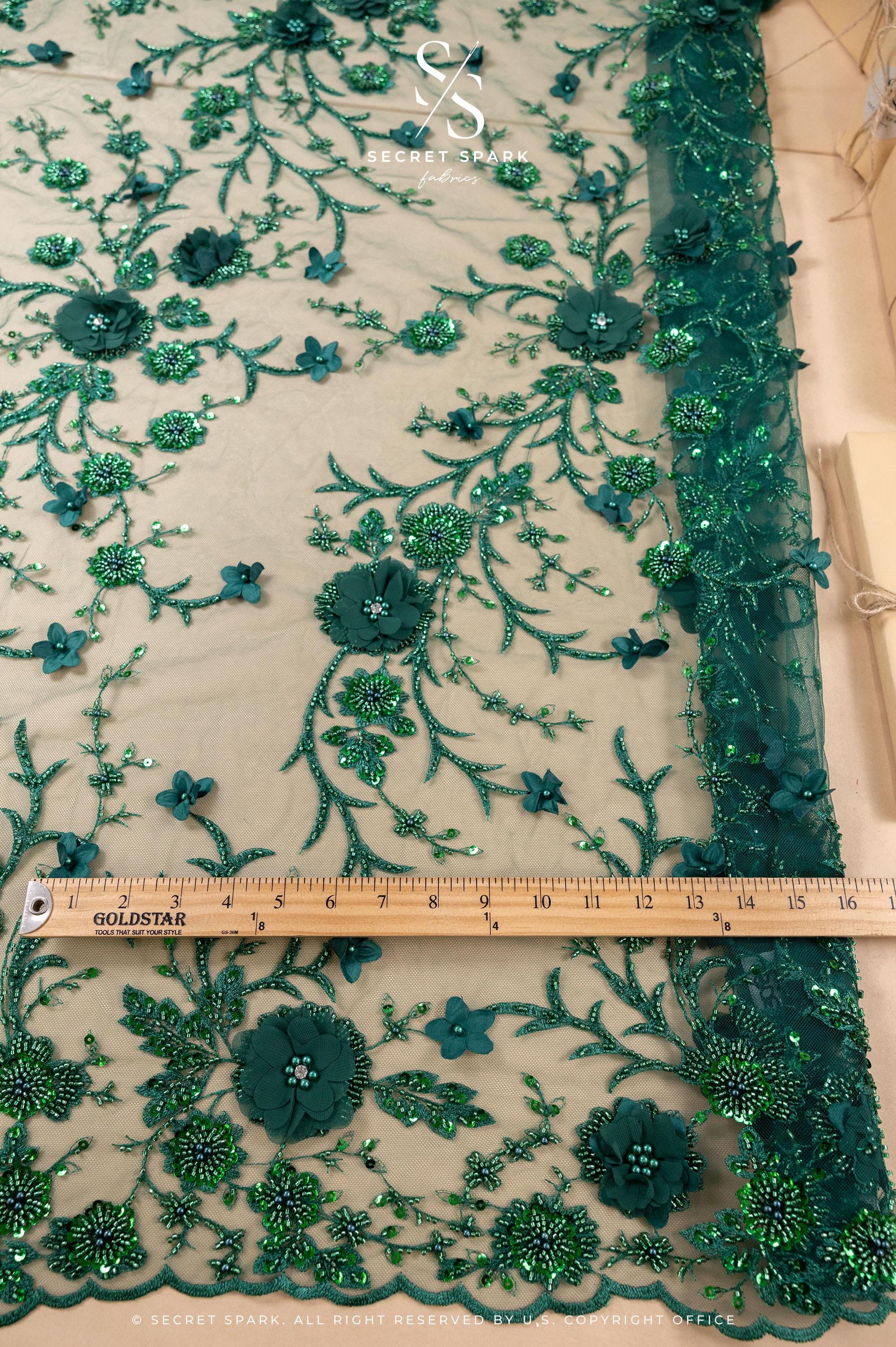 Blossom Dream - Emerald 3D Floral Lace - Photo 6