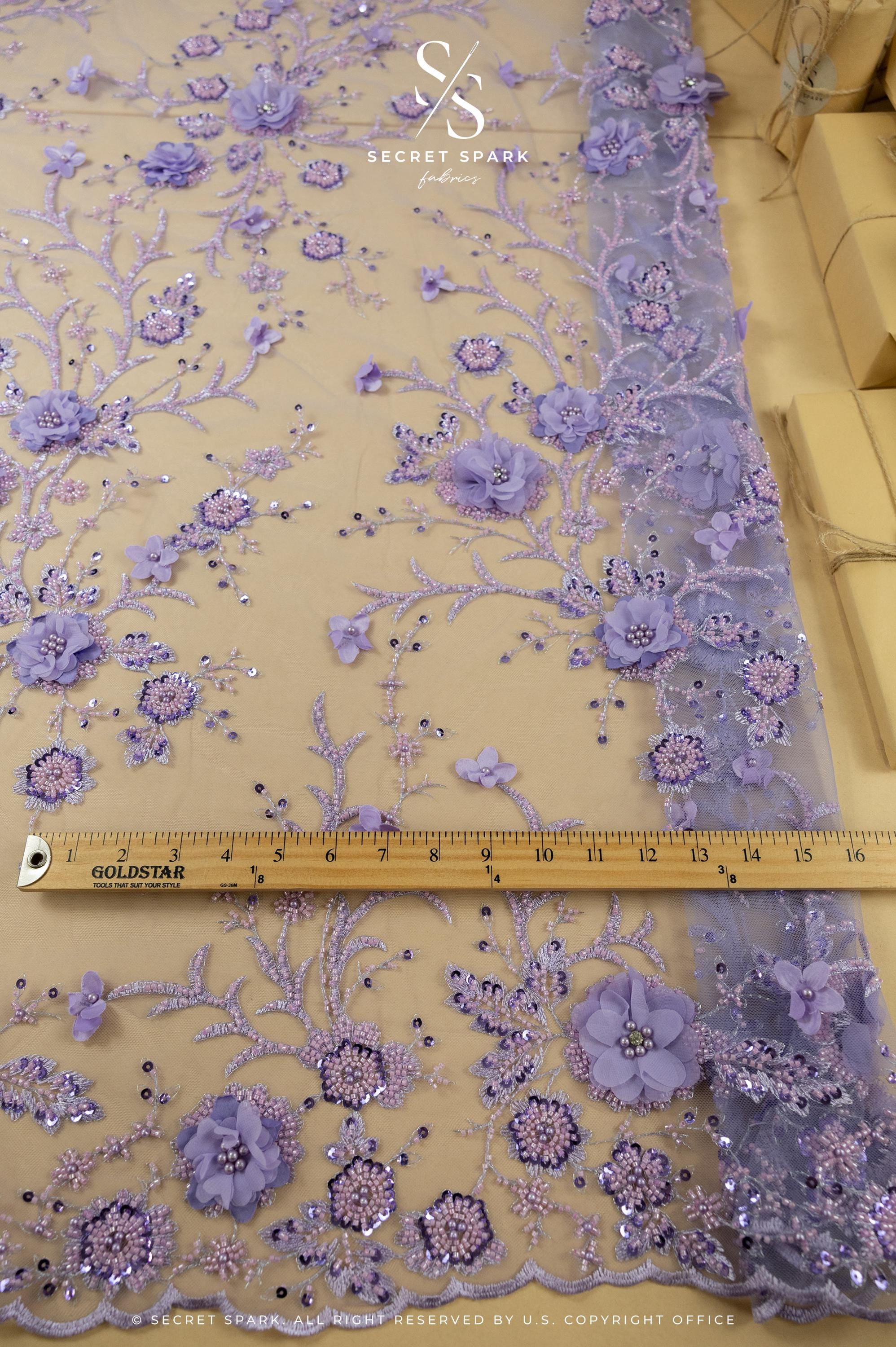 Blossom Dream - Purple Lavender 3D Floral Lace - Photo 2