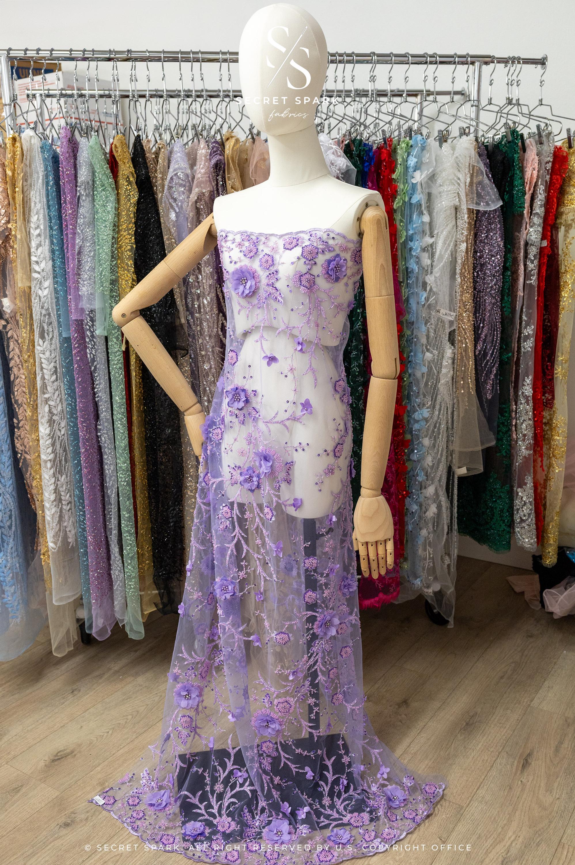 Blossom Dream - Purple Lavender 3D Floral Lace - Photo 4