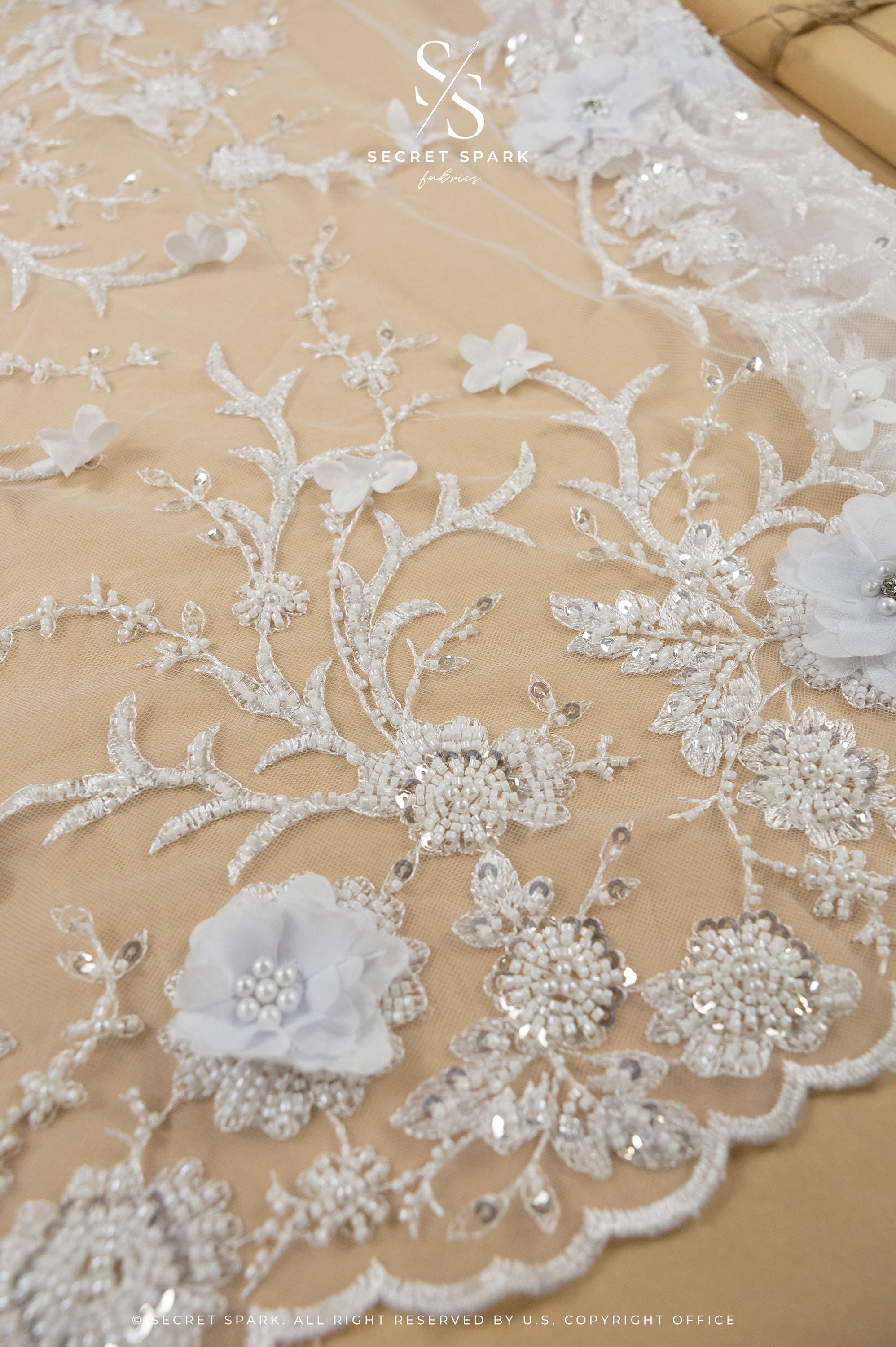 Blossom Dream - White 3D Floral Lace - Photo 6