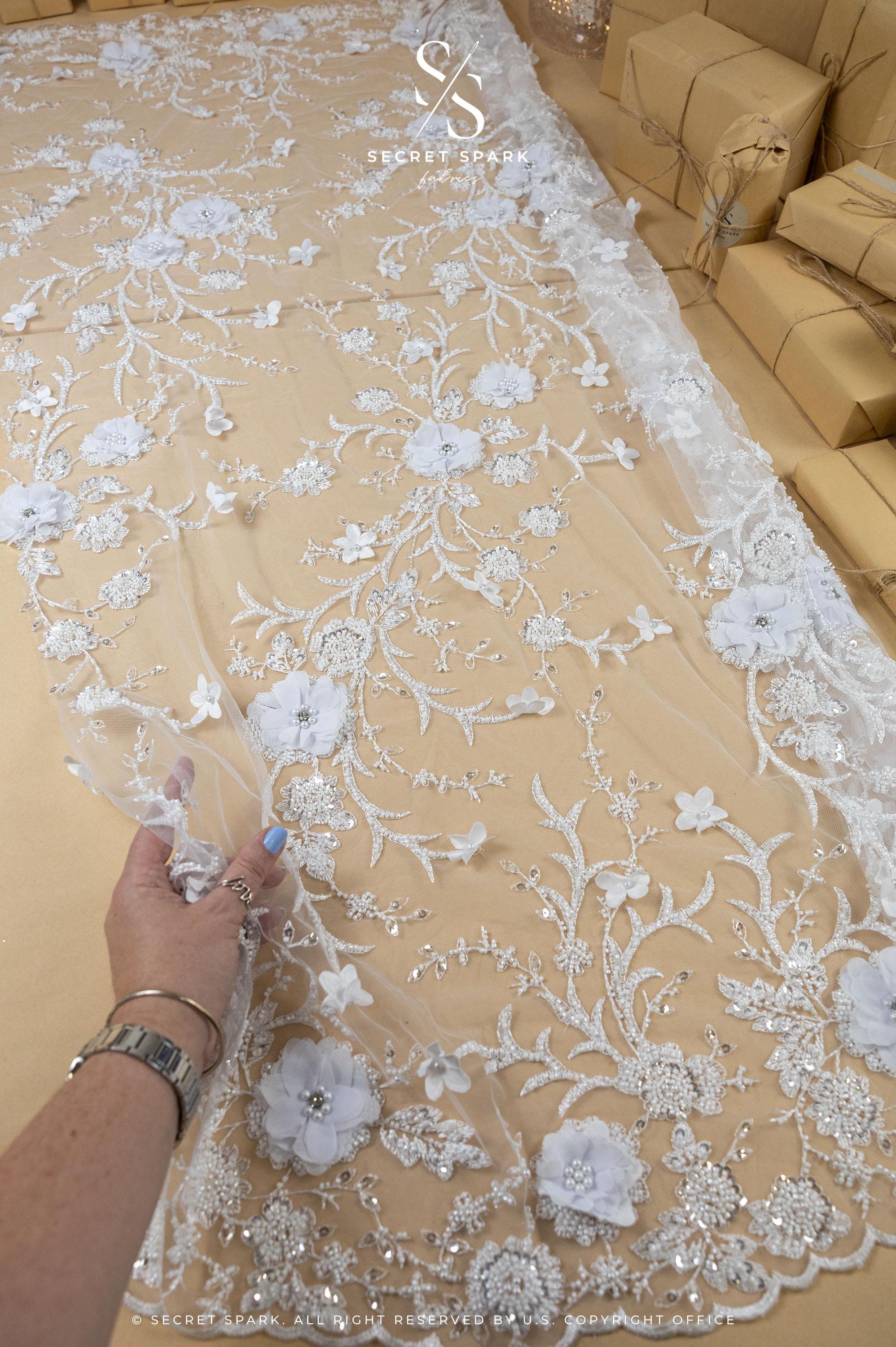 Blossom Dream - White 3D Floral Lace - Photo 1