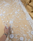 Blossom Dream - White 3D Floral Lace - Photo 1