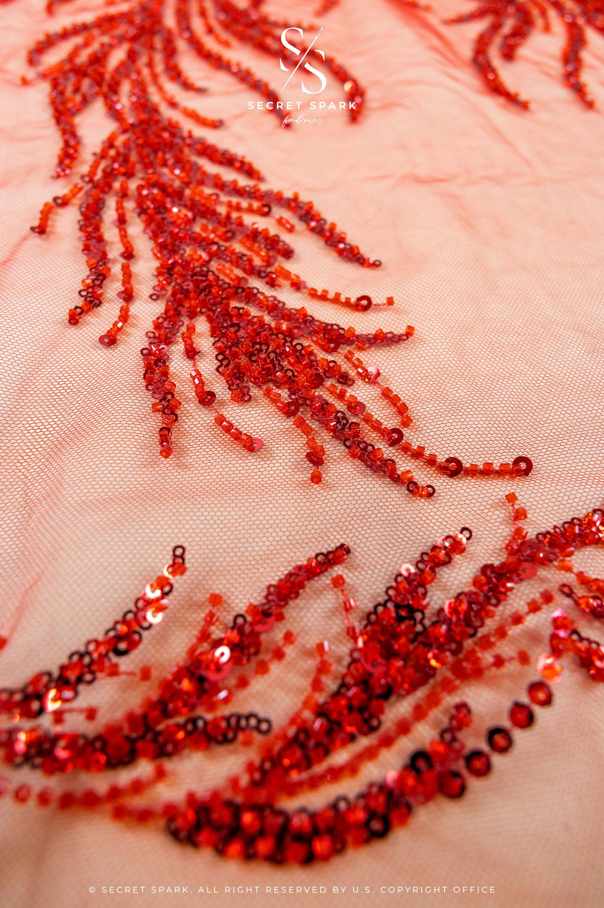 Underwater Forest - Red Beaded Fern Lace - Photo 5