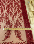 Underwater Forest - Wine Beaded Fern Lace - Photo 6