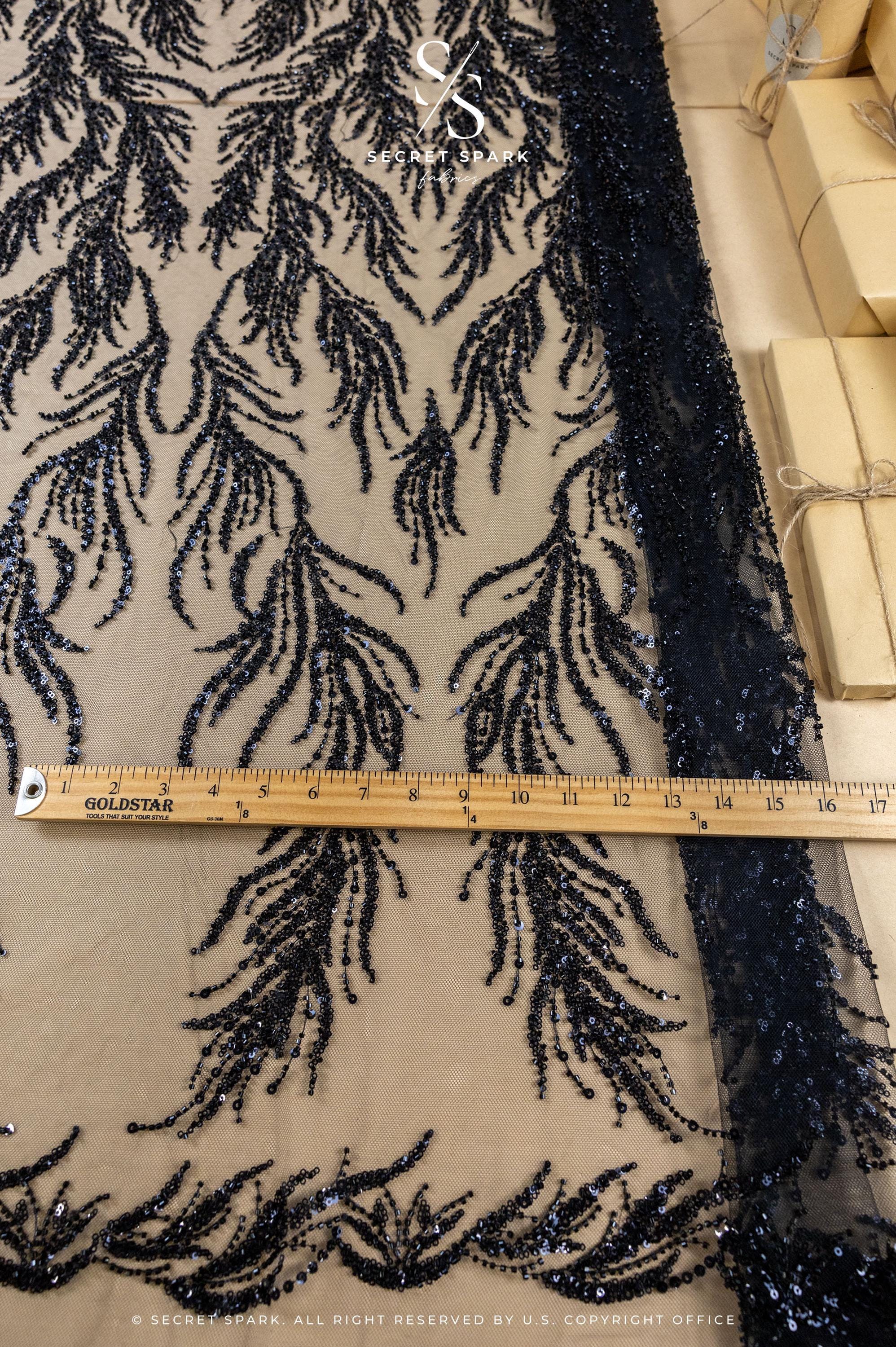 Underwater Forest - Black Beaded Fern Lace - Photo 4