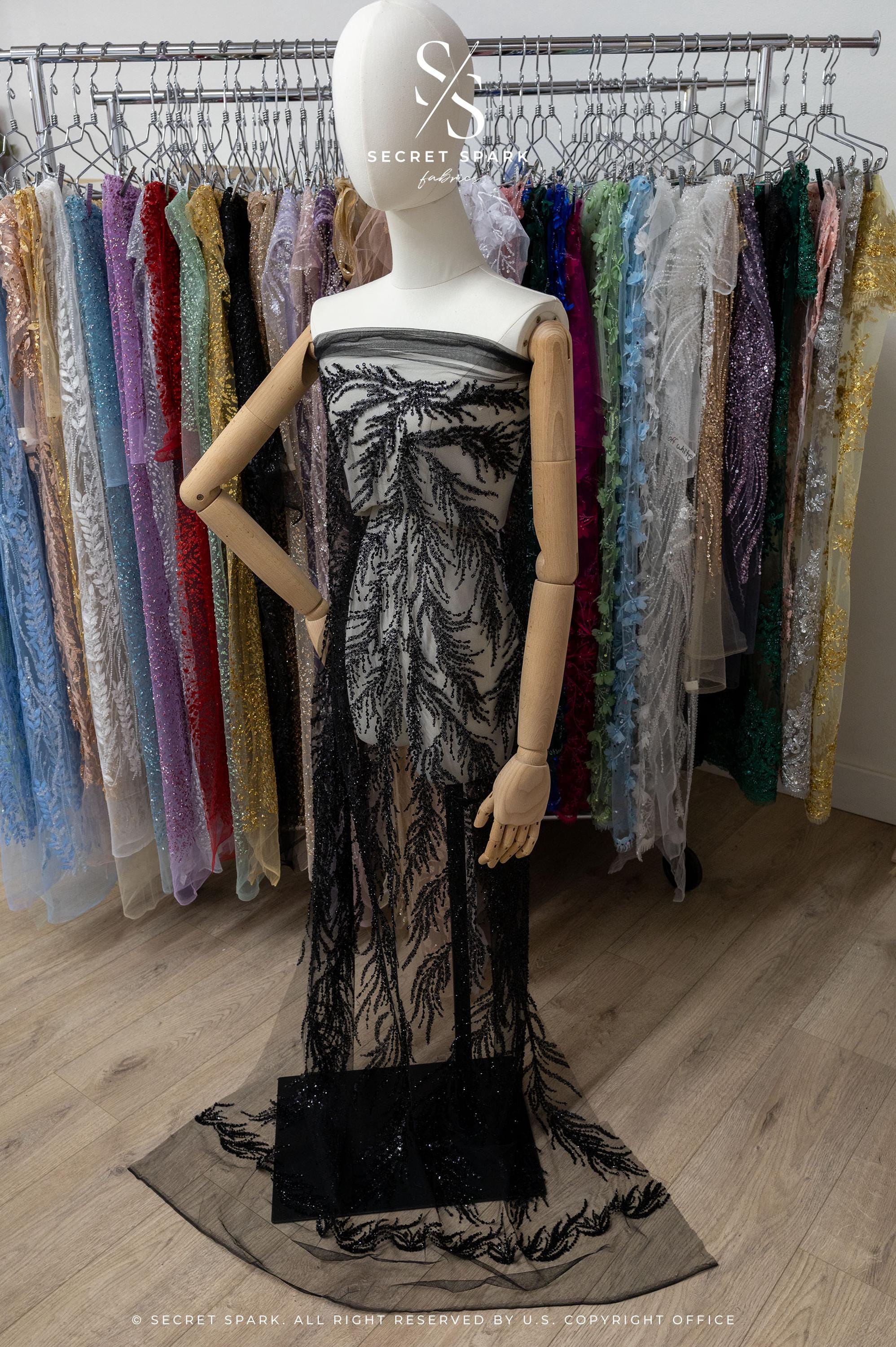 Underwater Forest - Black Beaded Fern Lace - Photo 3