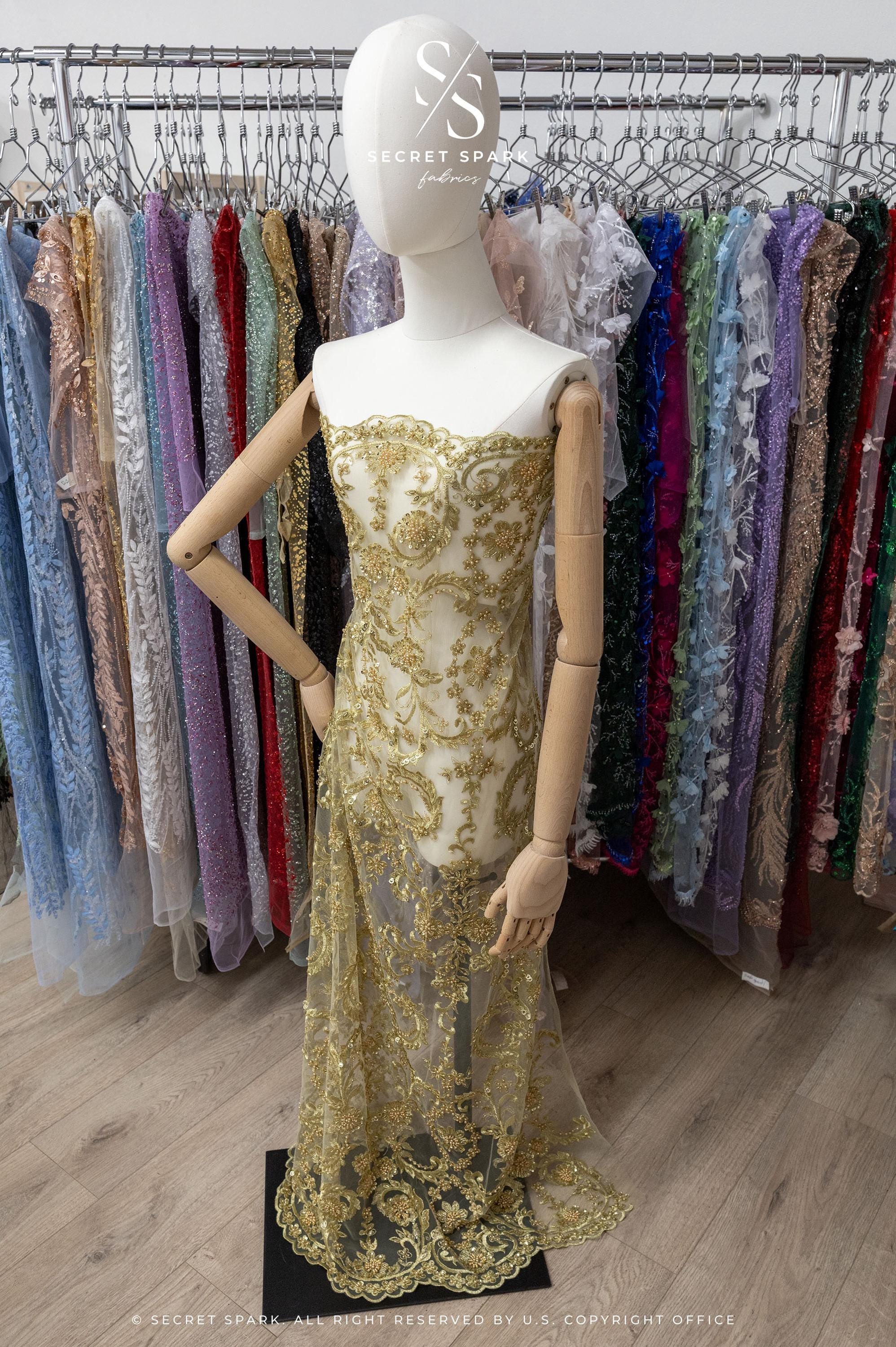 Royal Garden - Olive Gold Baroque Floral Lace - Photo 3