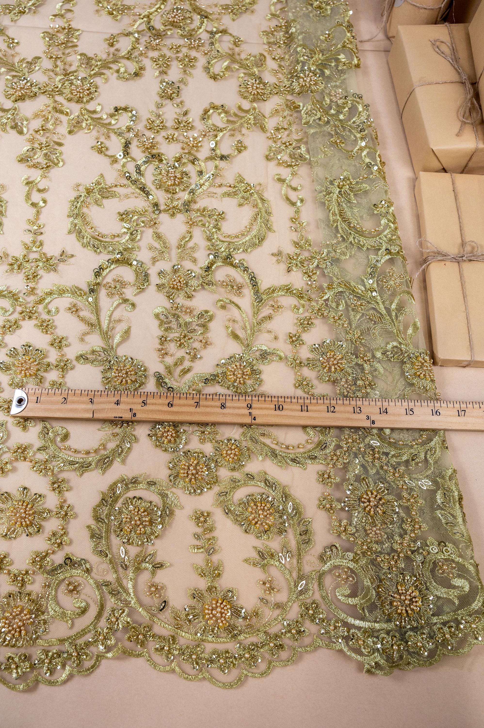 Royal Garden - Olive Gold Baroque Floral Lace - Photo 5
