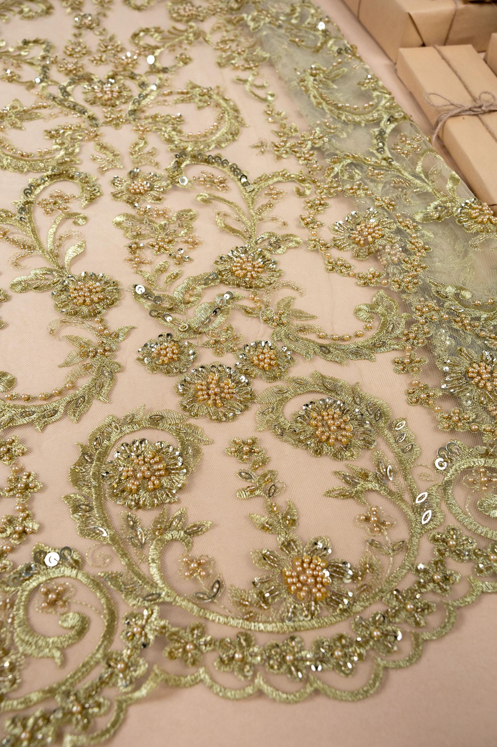 Royal Garden - Olive Gold Baroque Floral Lace - Photo 6