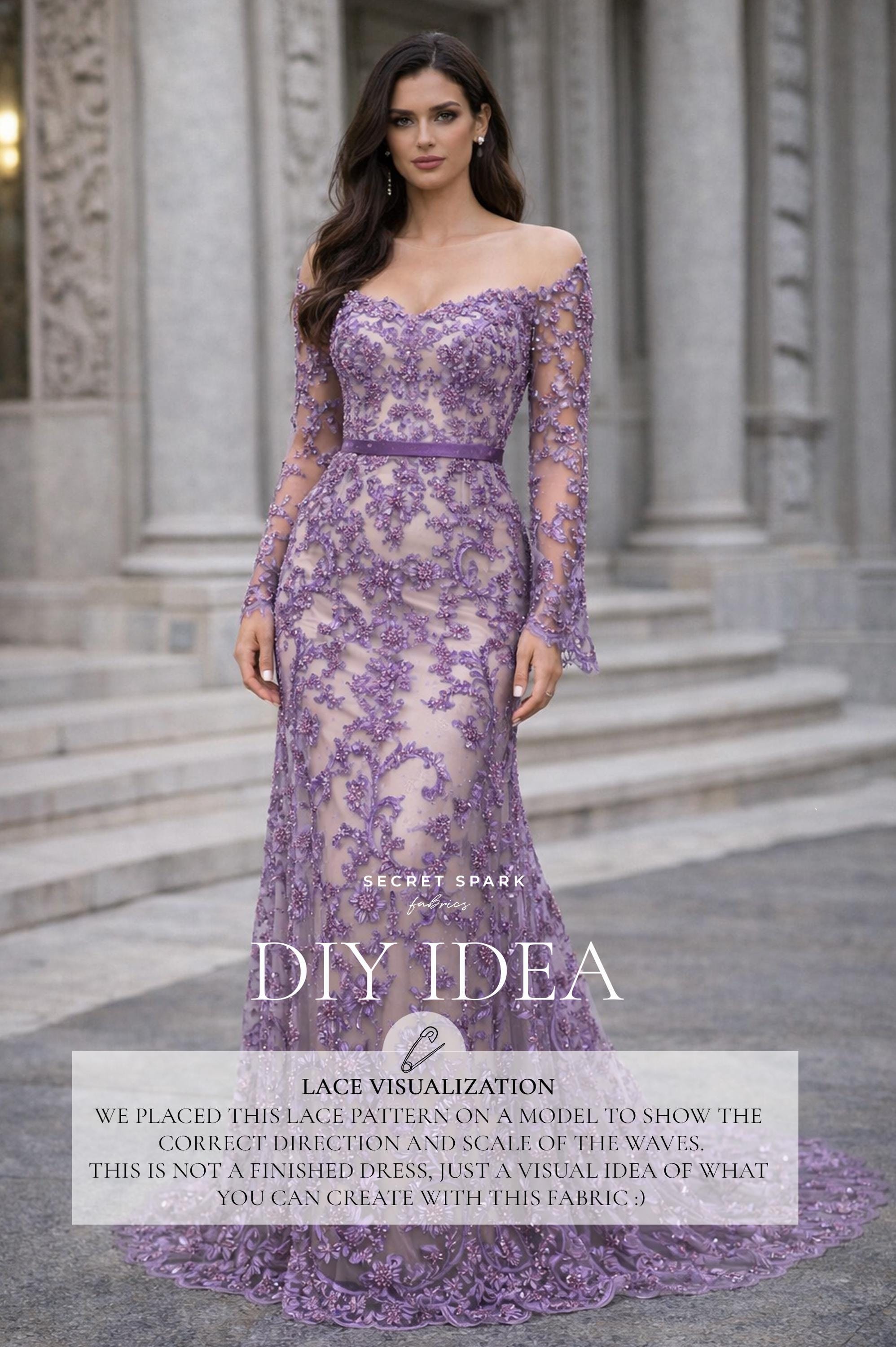 Royal Garden - Dark Magenta Baroque Floral Lace - Photo 10