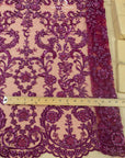 Royal Garden - Dark Magenta Baroque Floral Lace - Photo 6