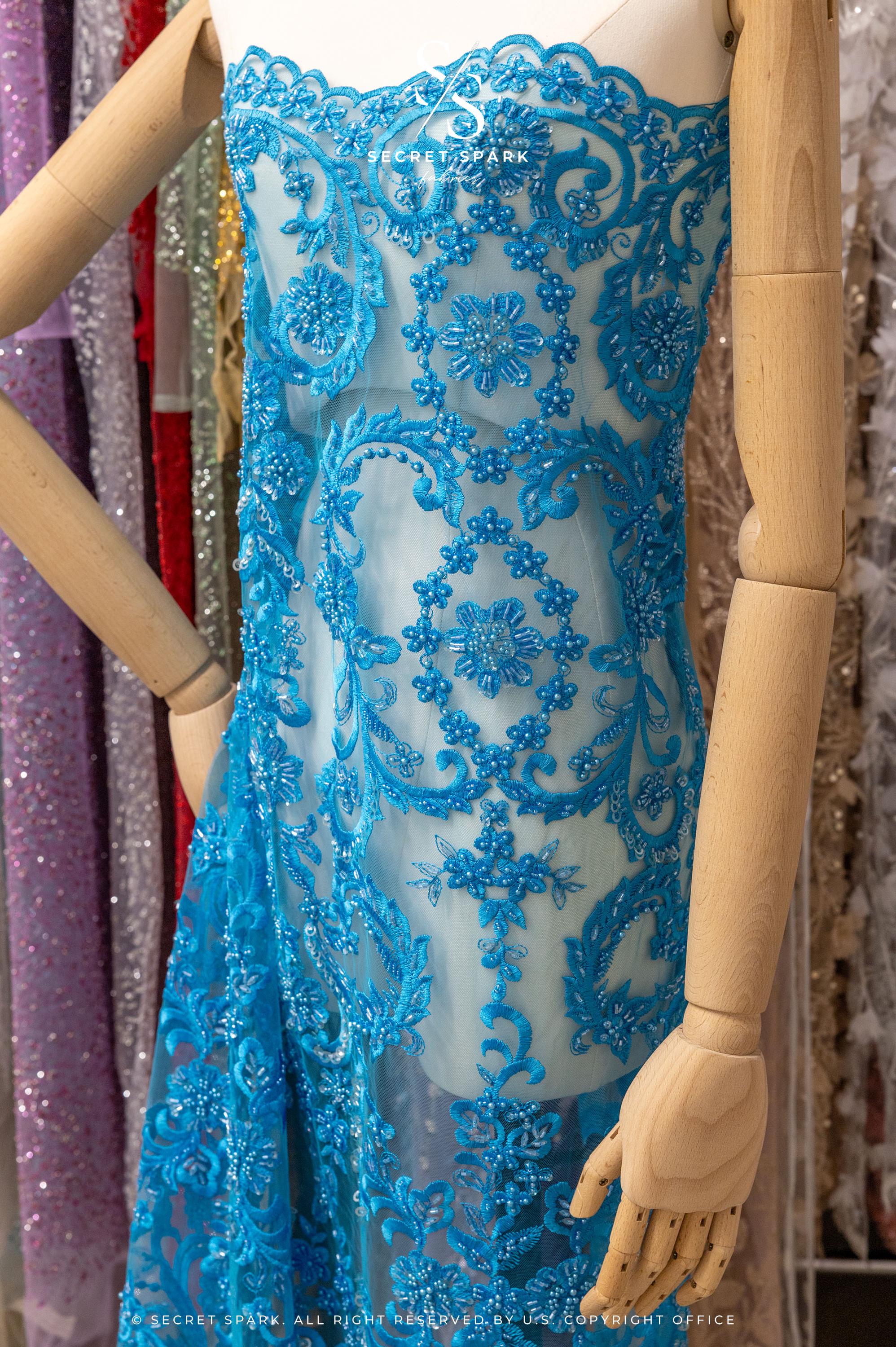 Royal Garden - Turquoise Baroque Floral Lace - Photo 3