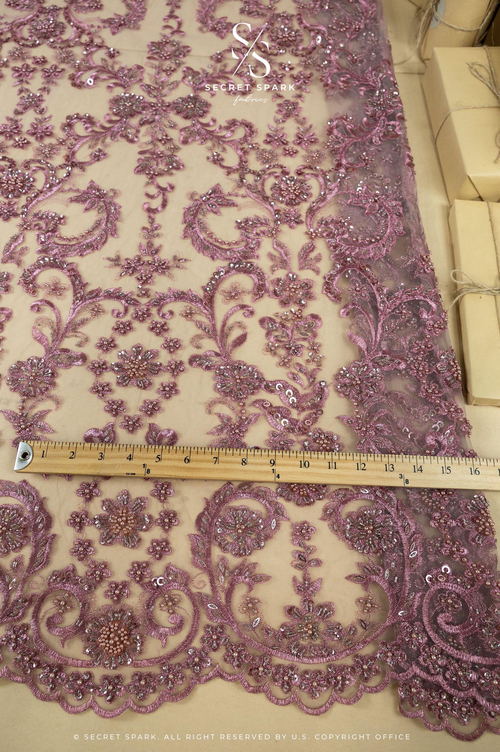 Royal Garden - Dark Rose Baroque Floral Lace - Photo 5