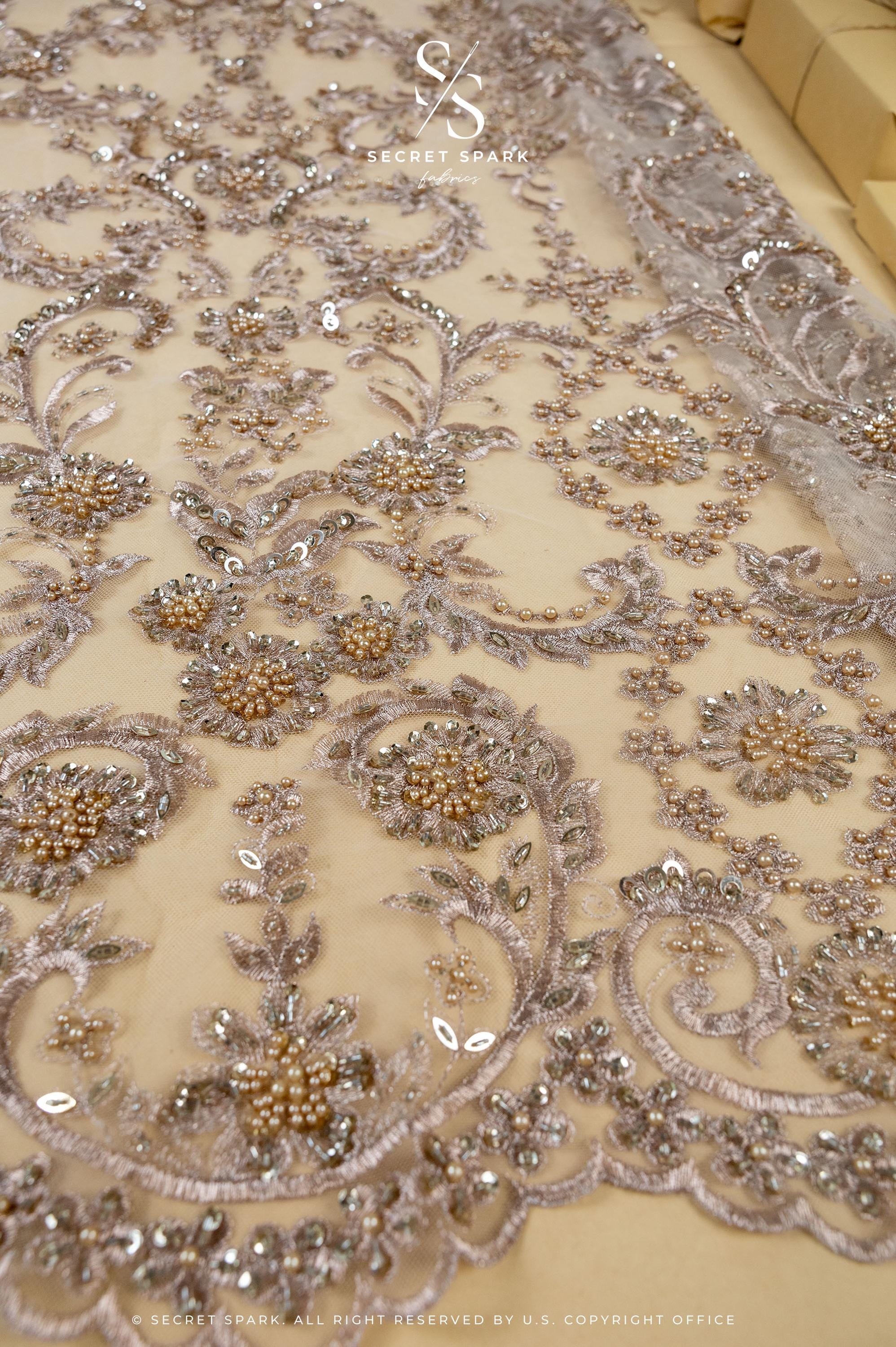 Royal Garden - Pale Taupe Baroque Floral Lace - Photo 5