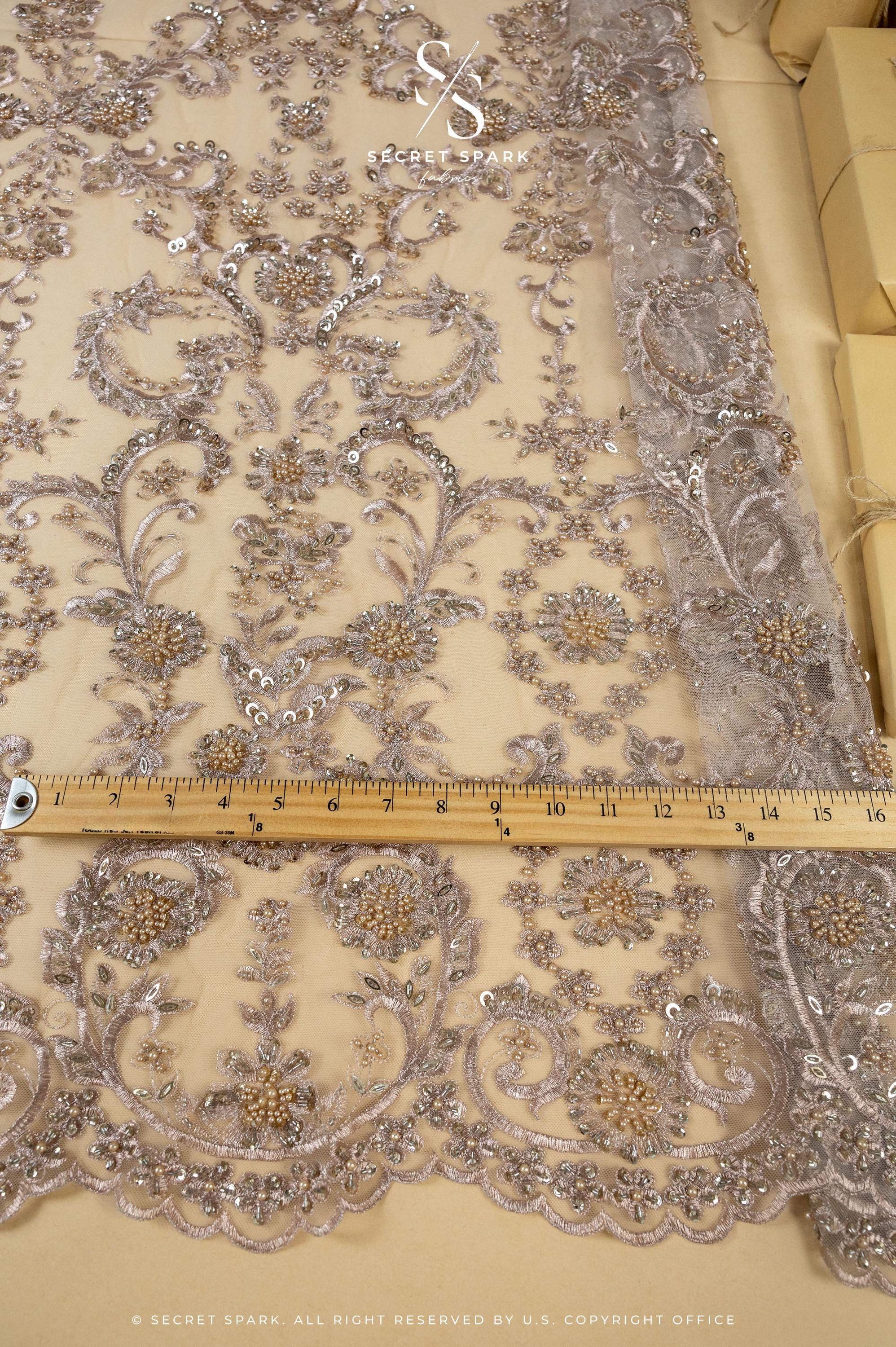 Royal Garden - Pale Taupe Baroque Floral Lace - Photo 6