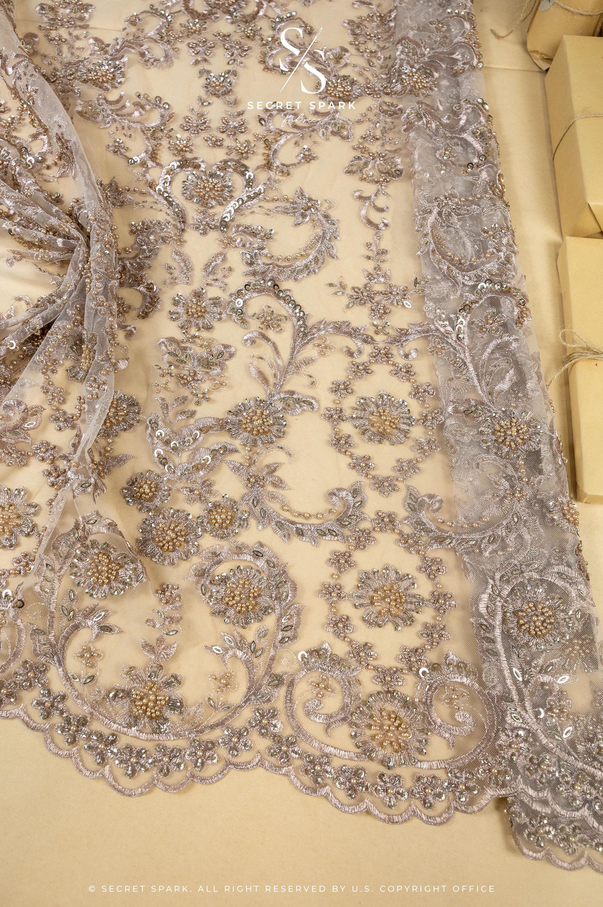 Royal Garden - Pale Taupe Baroque Floral Lace - Photo 1