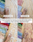 Coral Reef - Dusty Amethyst Beaded Lace with Sequins & Pearls, Sea Corals Pattern Mesh Tulle Fabric, Ocean-Inspired Lace for Dresses, Gowns