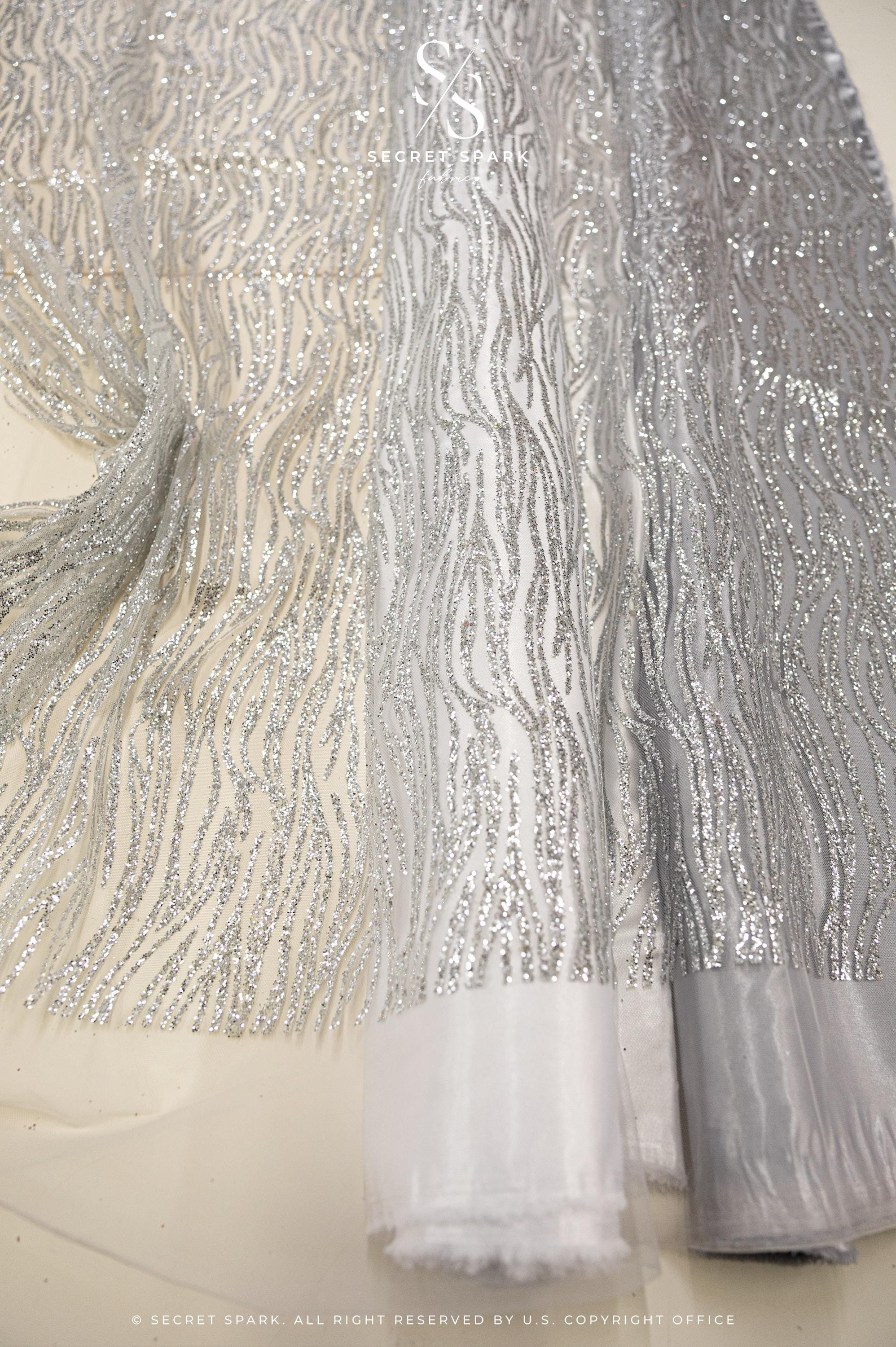 Waves Glitter Silver Gray - Image 2