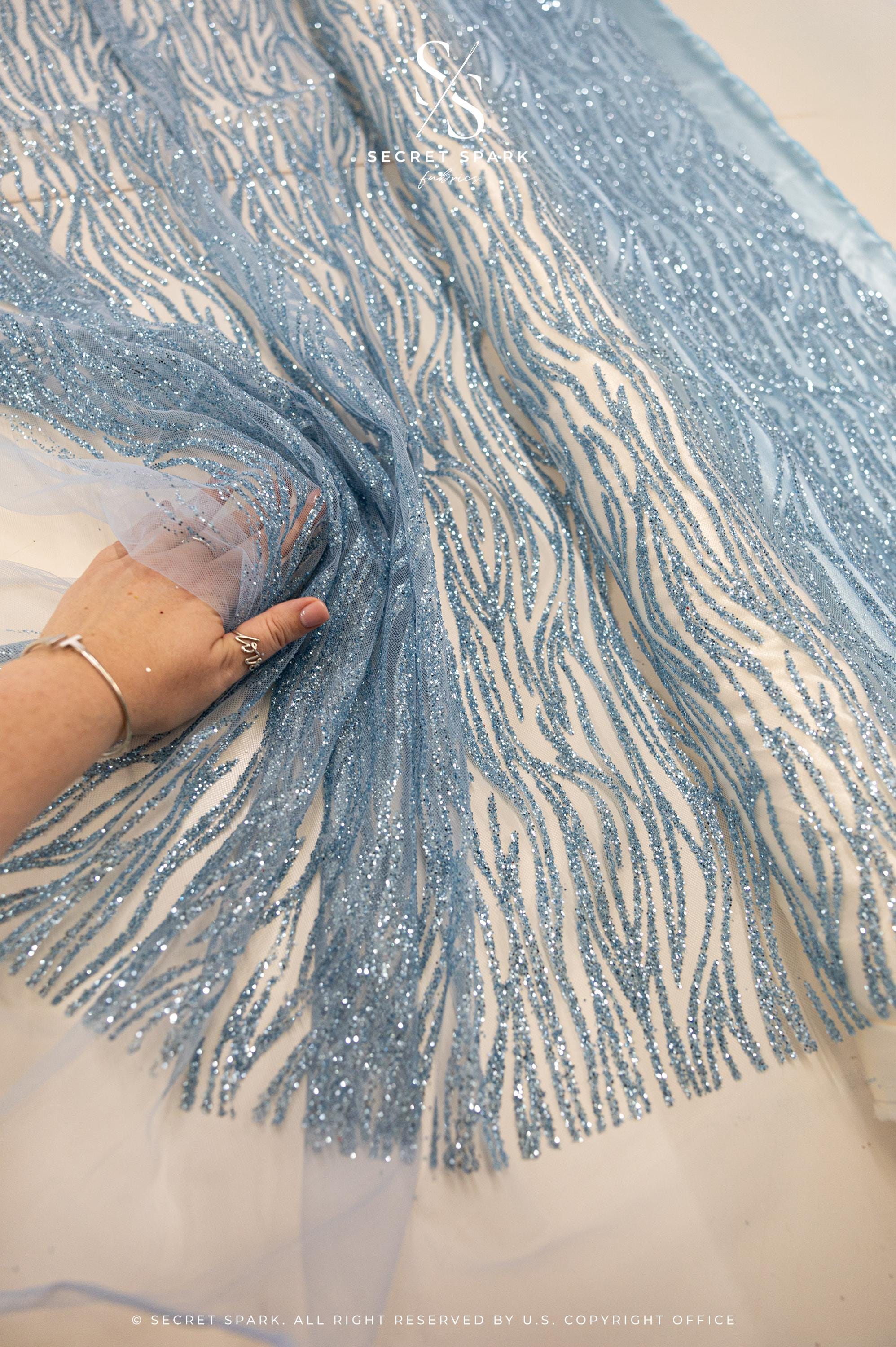 Waves Glitter Pastel Blue - Image 1