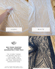 Forest Elven - Ivory - NEW Lace Fabric – Beaded Leaf and Vine Embroidery, Soft Sequin Mesh for Bridal Gown, Wedding Dress, Couture