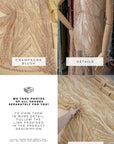 Forest Elven - Brown rust - NEW Lace Fabric – Beaded Leaf and Vine Embroidery, Earth Tone Sequin Mesh for Fall Gown, Costume, Couture
