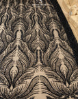 Lumiere - Black - Beaded Lace Fabric by the Yard - Flame-Like Feather Sequin Mesh Lace for Evening Dress, Gothic Gown